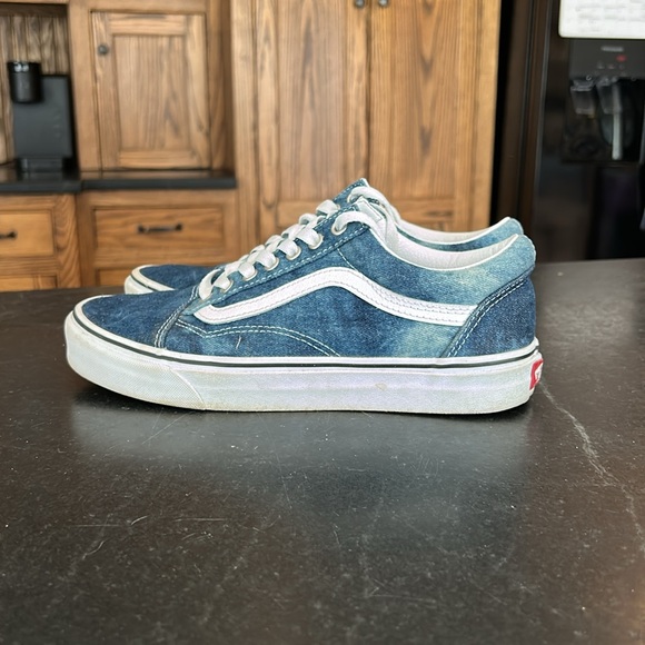 Vans Off‎ The Wall Canvas Denim Sneakers Shoes Women's 9 Blue - Picture 4 of 6